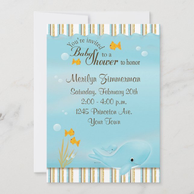 Whale of a great Baby Shower invitation (Front)