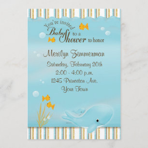 Whale of a great Baby Shower invitation