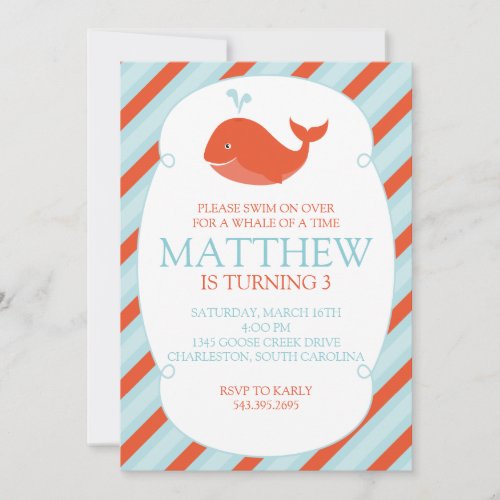 Whale of a Party Invitation