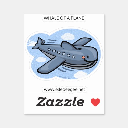 Whale of a Plane Custom_Cut Vinyl Sticker