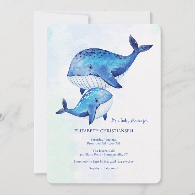 Whale of a Time Baby Shower Invitation (Front)