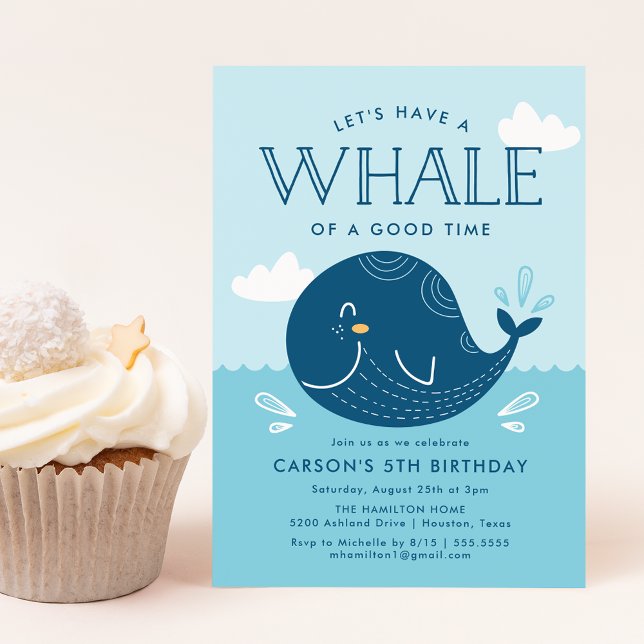 Whale of a Time Birthday Party Invitation (Creator Uploaded)
