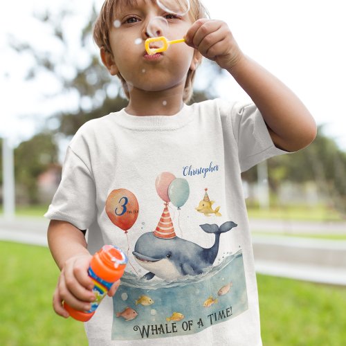 Whale of a Time Boys Birthday  T_Shirt