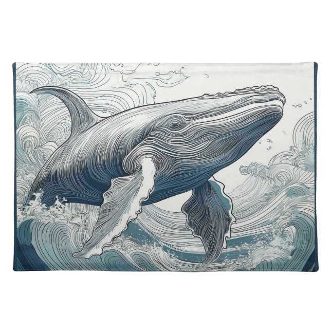 Whale of a time cloth placemat (Front)