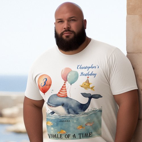 Whale of a Time Crew Captain Boys Birthday Dad T_Shirt