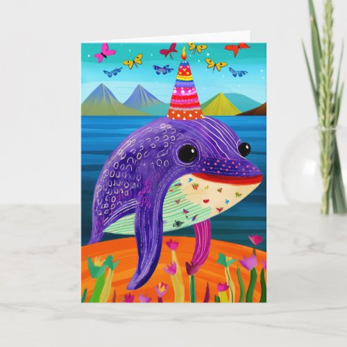 Whale of a Time Cute Kids Birthday Card