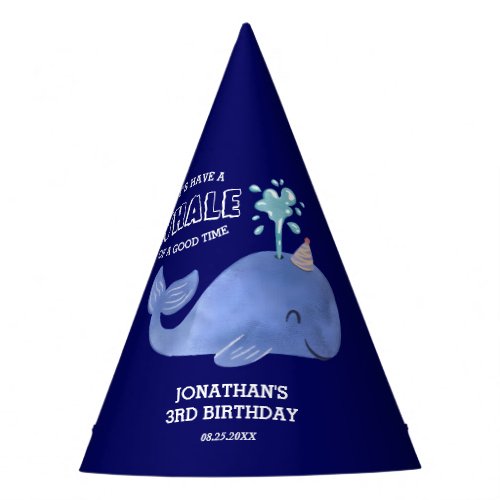 Whale Of A Time Cute Party Hat Navy Birthday 