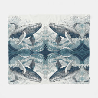 Whale of a time fleece blanket