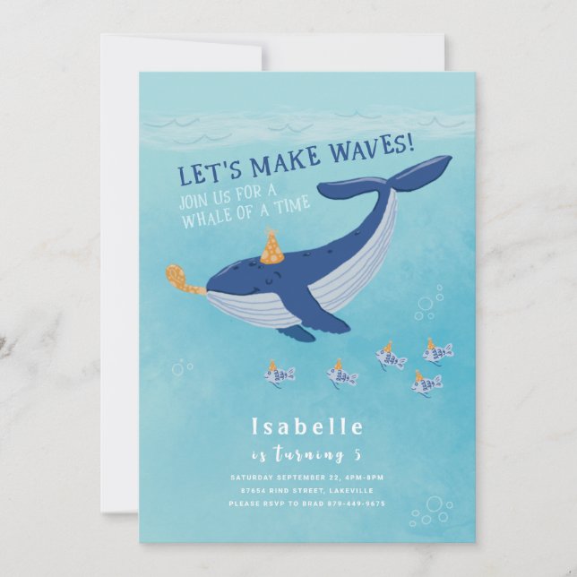 Whale of a Time – Kids Birthday Invitation (Front)