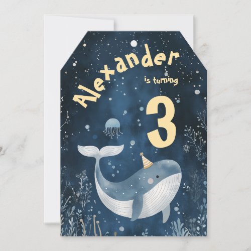 Whale of a Time Ocean Kids Birthday Invitation