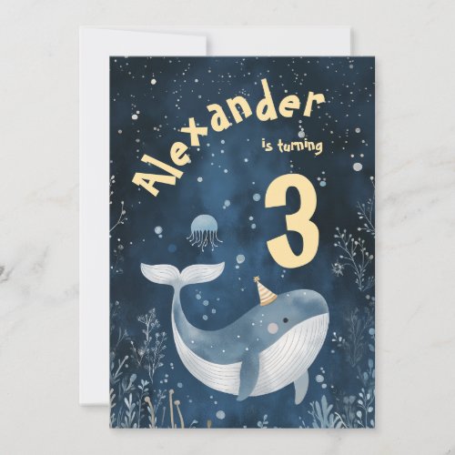 Whale of a Time Ocean Kids Birthday Invitation