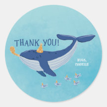 Whale of a Time Party Thank You Sticker