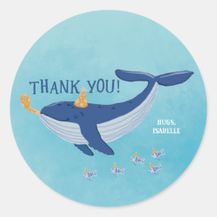 Whale of a Time Party Thank You Sticker