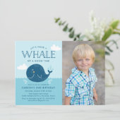 Whale of a Time Photo Birthday Party Invitation (Standing Front)