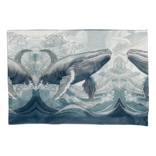 Whale of a time pillow case