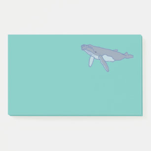 Whale on Sea Green Large Post-it Notes