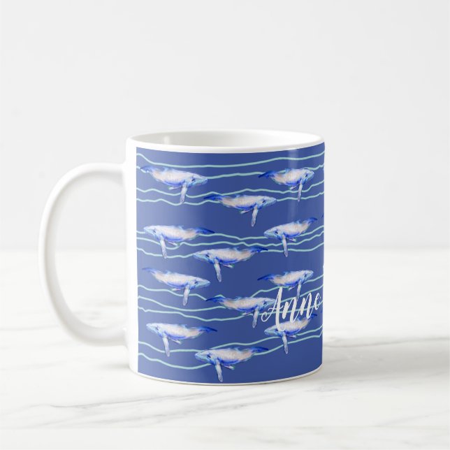 Whale Orca whale Pattern Ocean life  Coffee Mug (Left)