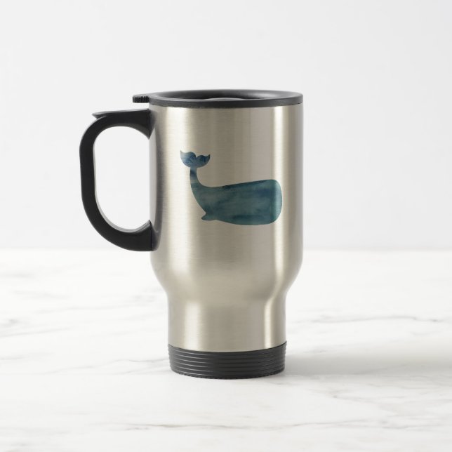 Whale Painting Nautical  Travel Mug (Left)
