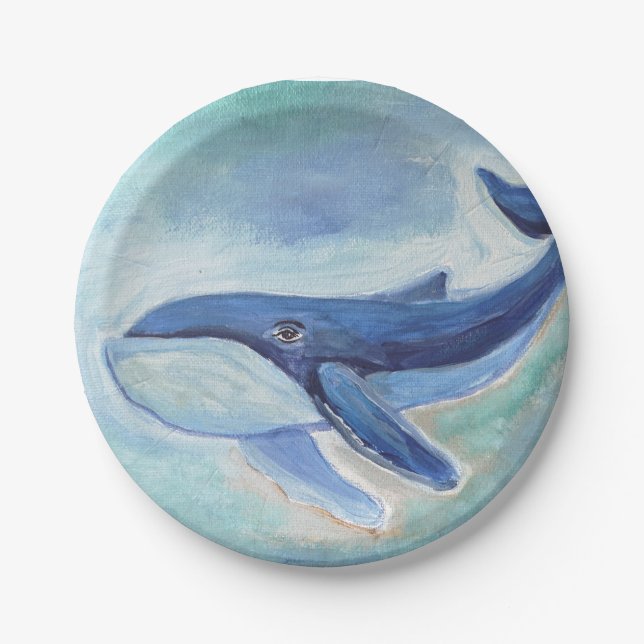 Whale Painting  Paper Plates (Front)