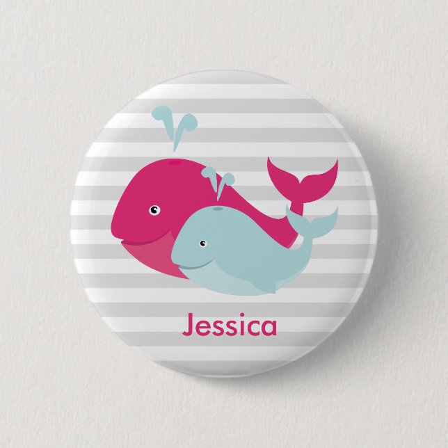 Whale Pals Pinback Button (Front)