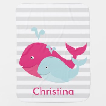 Whale Pals Stroller Blanket by cranberrydesign at Zazzle