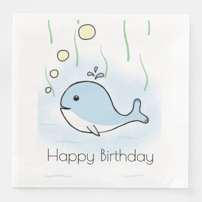 Whale Paper Dinner Napkins (Front)