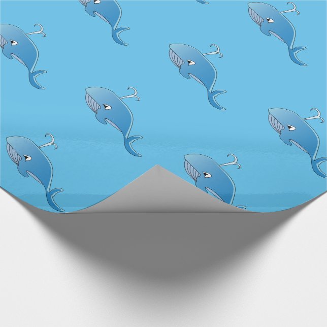 Whale Pattern - Glossy Wrapping Paper, 30" x 6' Wrapping Paper (Corner)