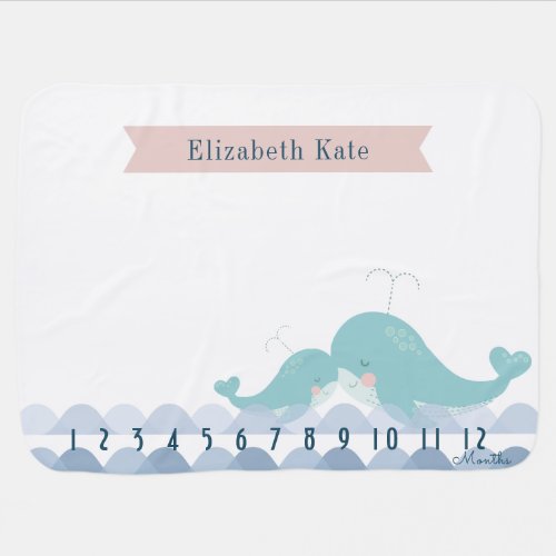 Whale Pink Baby Blanket