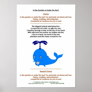 Whale poem pre-school & early years education poster