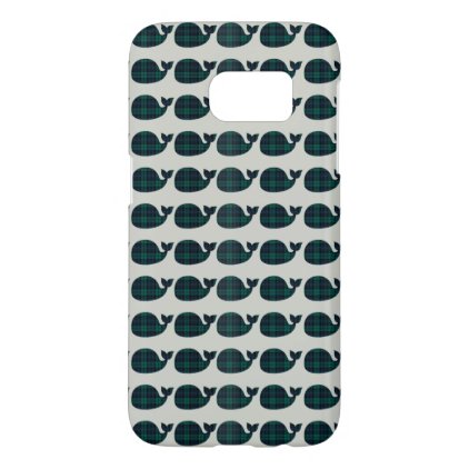 Whale preppy plaid samsung 7 phone case