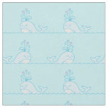 Whale Print Fabric Light Blue