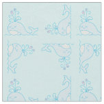 Whale Print Fabric Light Blue
