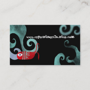 Whale red elegance sea waves gold business card