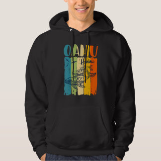 Whale Retro Oahu Hawaii Matching Best Friends Fami Hoodie