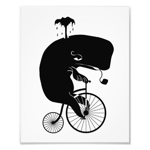 Whale Rider on a Penny Farthing Bike Photo Print