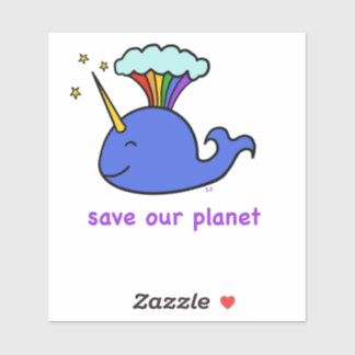 whale save the planet sticker