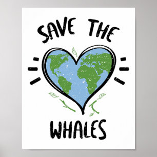 Whale Save The Whales Day Of Earth Sayings Poster