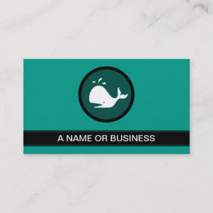 whale sea green bubble business card