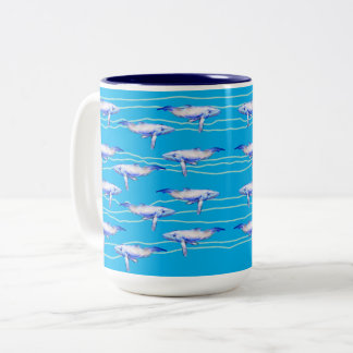 Whale Sea life  Two-Tone Coffee Mug