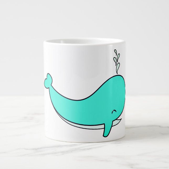 Whale, Sea, Water Giant Coffee Mug (Front)