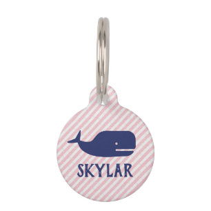 Whale Seersucker Pet ID Tag