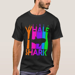 Whale Shark Animal Rainbow Bubble With Silhouette T-Shirt