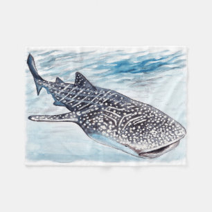 Whale Shark Artwork Fleece Throw Blanket