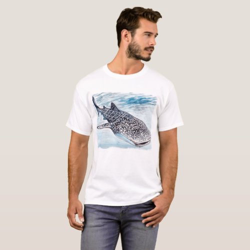 Whale Shark Artwork Mens T_shirt