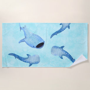 Whale Shark Beach Towel - Cozy Ocean Watercolor