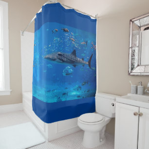 WHALE SHARK. BIG FISH. MARINE, OCEAN, WHALE SHOWER CURTAIN