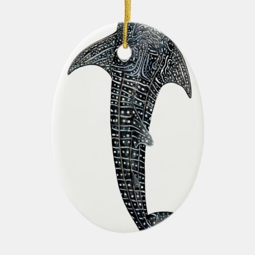 Whale shark ceramic ornament