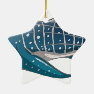 Whale shark ceramic ornament