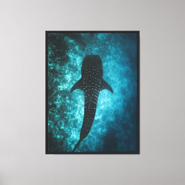 Whale Shark in Deep Ocean Majestic Marine Canvas Print (Front)