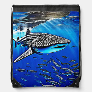 Whale Shark Majesty Design Drawstring Bag